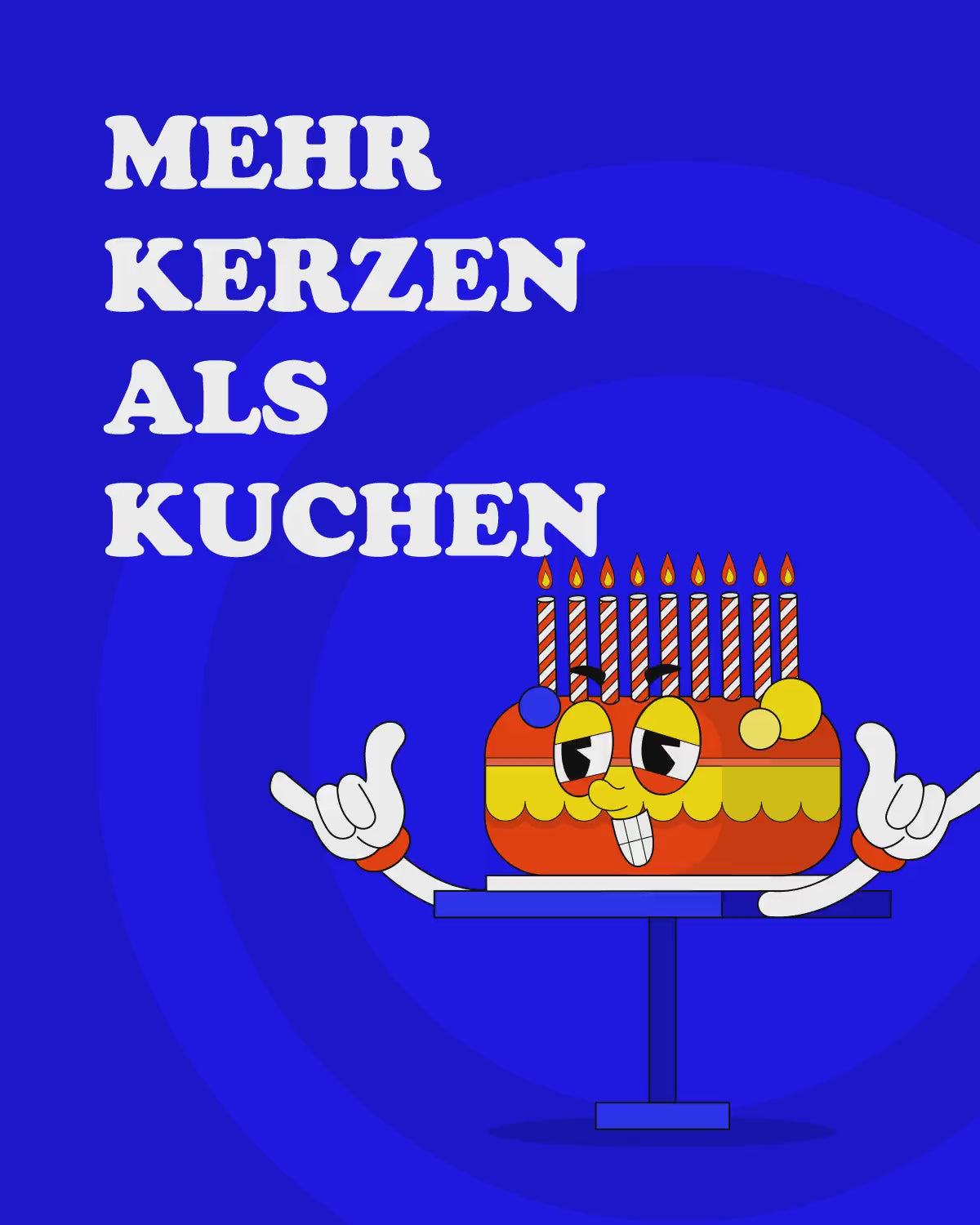 Geburtstagskarte: Mehr Kerzen als Kuchen