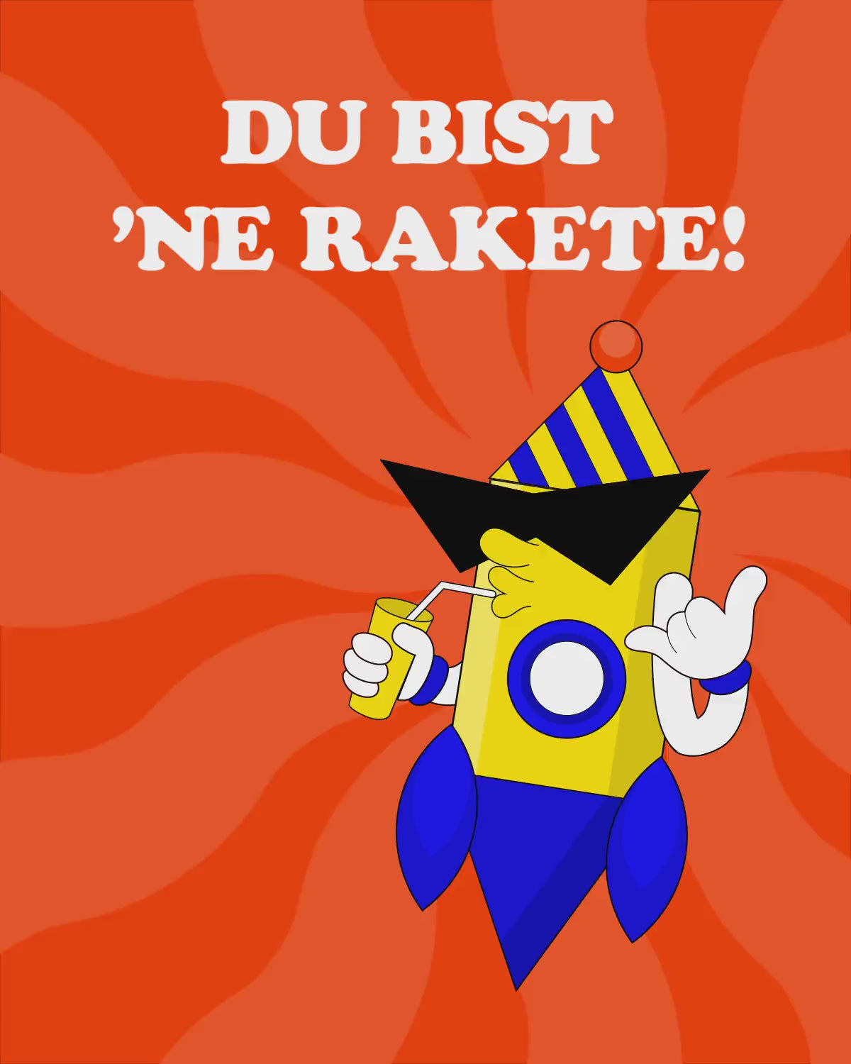 Geburtstagskarte: Du bist eine Rakete