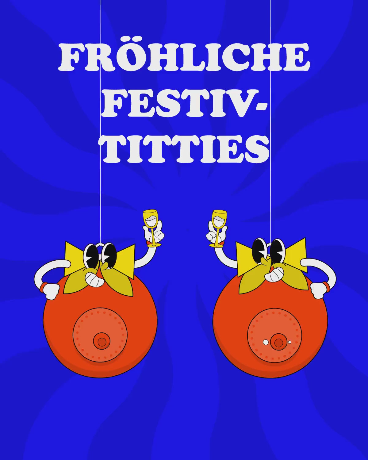 Weihnachtskarte: Fröhliche Festiv-Titties