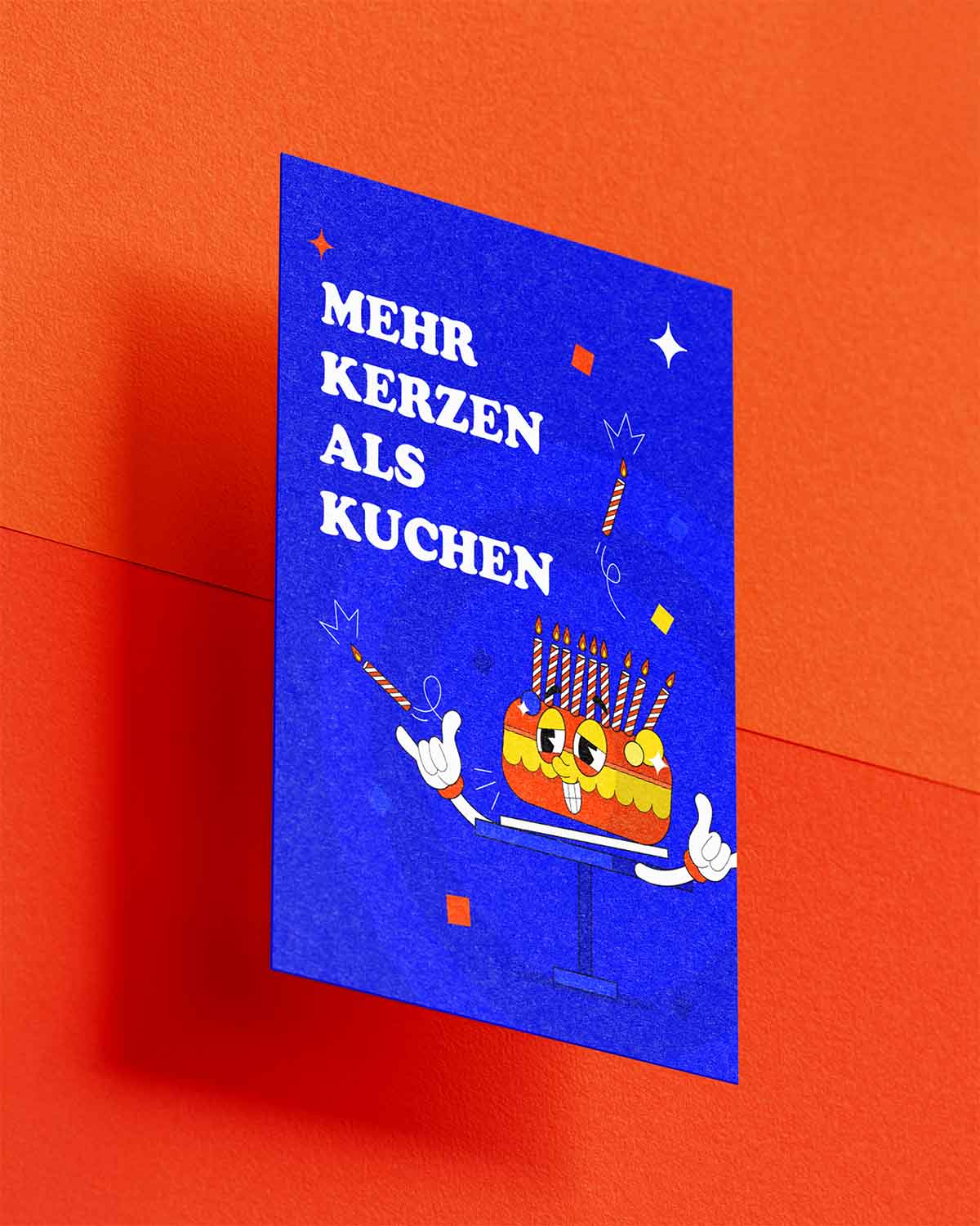 Geburtstagskarte: Mehr Kerzen als Kuchen