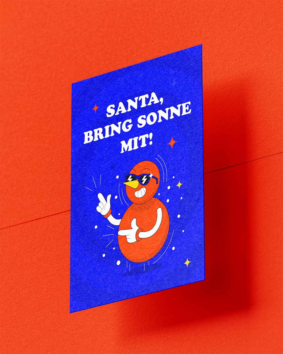 Weihnachtskarte: Santa, bring Sonne mit