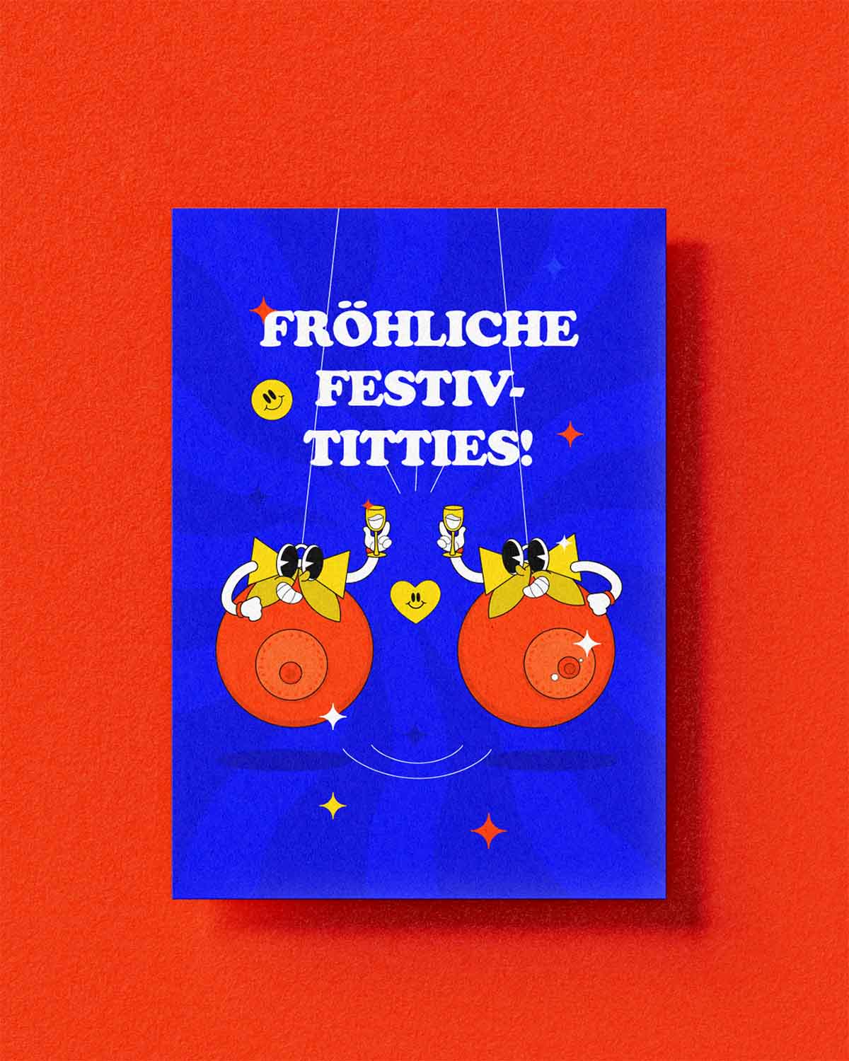 Weihnachtskarte: Fröhliche Festiv-Titties