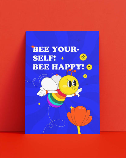 Pridekarte: Bee yourself, bee happy