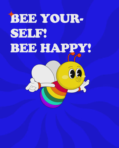 Pridekarte: Bee yourself, bee happy